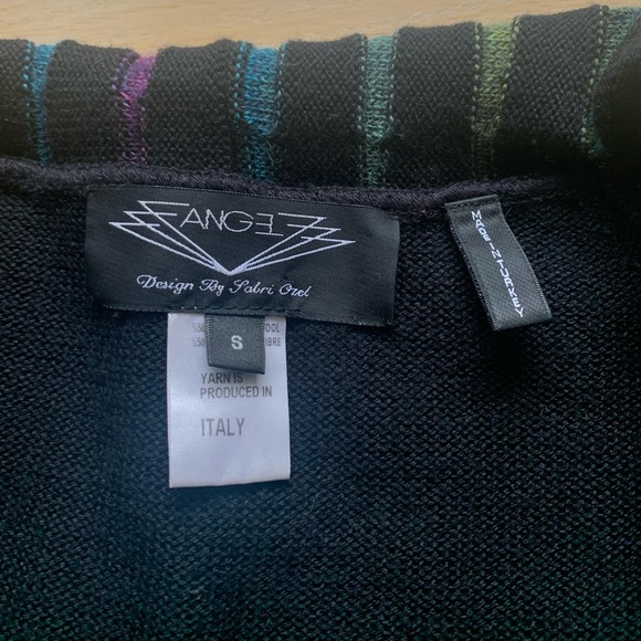 angel by gabri ozel cardigan multicolor rainbow open front merino wool Small S - Picture 4 of 9